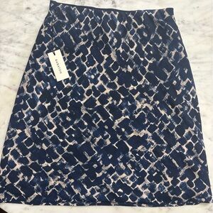 Babaton Blue and White Mini Pencil Skirt